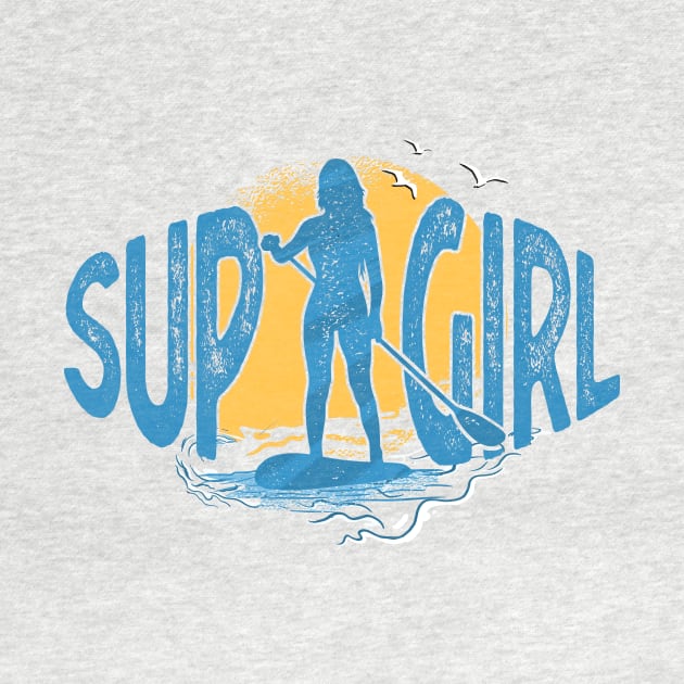 SUP Girl Standup Paddle Board Vintage Gift by MarkusShirts